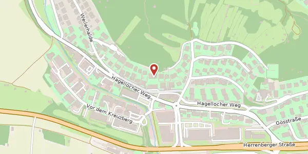 Karte der Umgebung von Hagellocher Weg 46, 72070 Tübingen