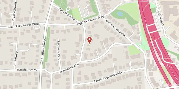 Karte der Umgebung von Roosens Weg 18, 22605 Hamburg