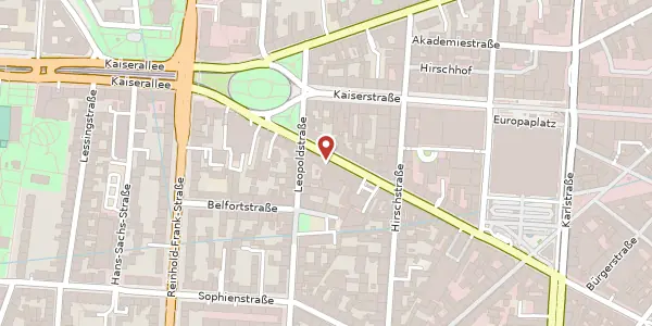 Karte der Umgebung von Amalienstr. 67, 76133 Karlsruhe
