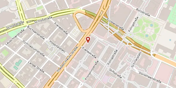 Karte der Umgebung von Theodor-Heuss-Straße 3, 70174 Stuttgart