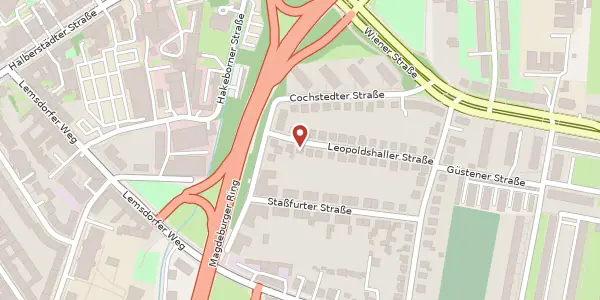Karte der Umgebung von Leopoldshallerstr. 4, 39112 Magdeburg