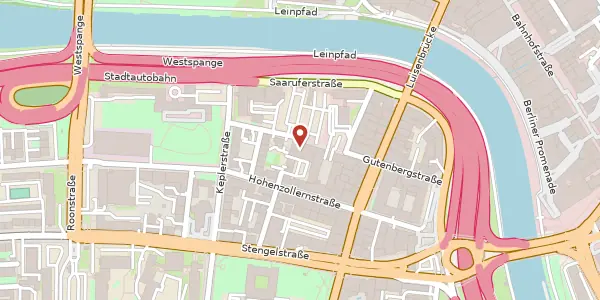 Karte der Umgebung von Gutenbergstraße 23, 66117 Saarbrücken