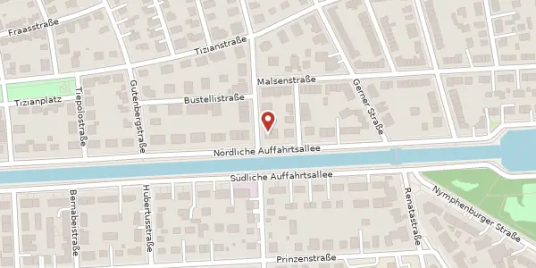 Karte der Umgebung von Nördliche Auffahrtsallee 25, 80638 München