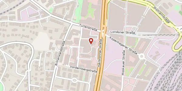Karte der Umgebung von Heilbronner Straße 41, 70191 Stuttgart
