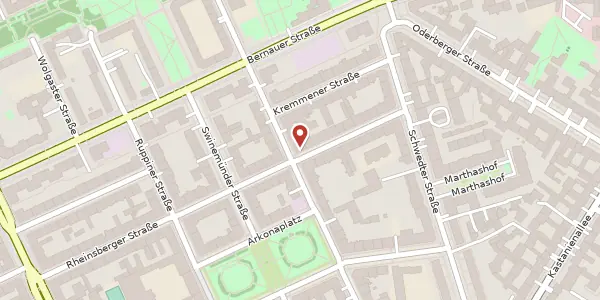 Karte der Umgebung von Rheinsberger Straße 46, 10435 Berlin