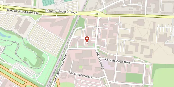 Karte der Umgebung von Hermsheimer Straße 7, 68163 Mannheim