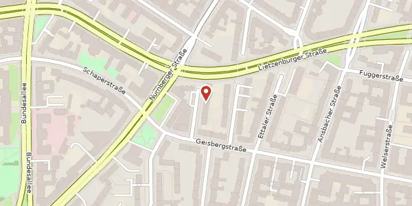 Karte der Umgebung von Fürther Straße 3 a, 10777 Berlin