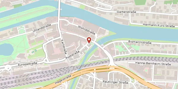 Karte der Umgebung von Poststraße 12, 72072 Tübingen