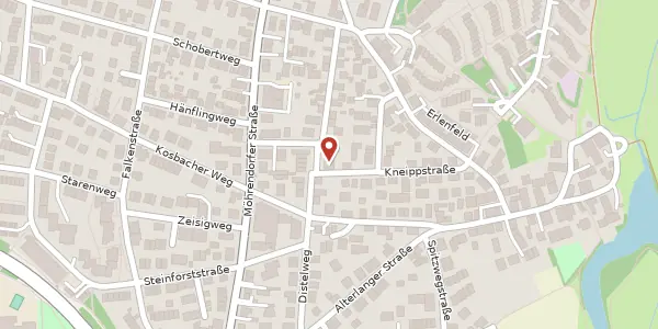 Karte der Umgebung von Kneippstr. 12, 91056 Erlangen