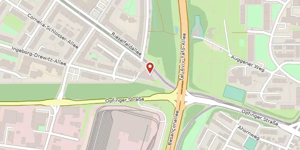 Karte der Umgebung von Rieselfeldallee 1, 79111 Freiburg im Breisgau