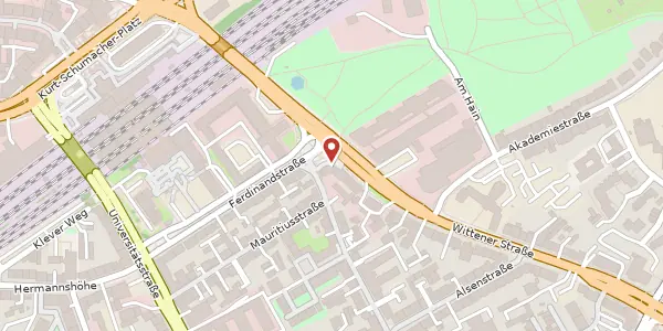 Karte der Umgebung von Wittener Str. 56, 44789 Bochum