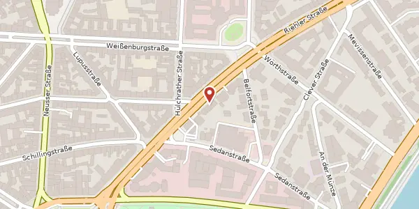 Karte der Umgebung von Riehler Str. 24, 50668 Köln