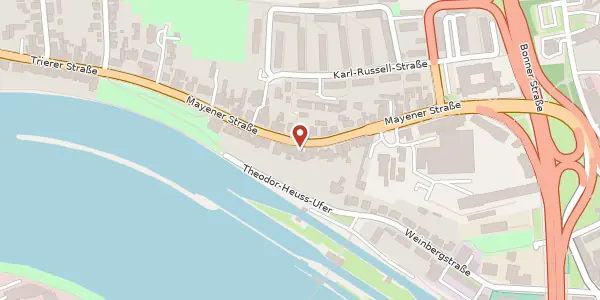 Karte der Umgebung von Mayener Straße 121, 56070 Koblenz