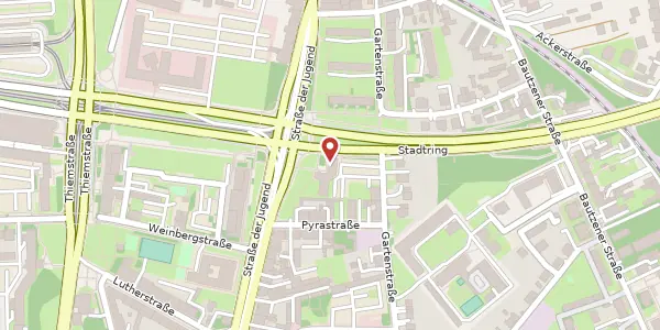 Karte der Umgebung von Straße der Jugend 33, 03050 Cottbus