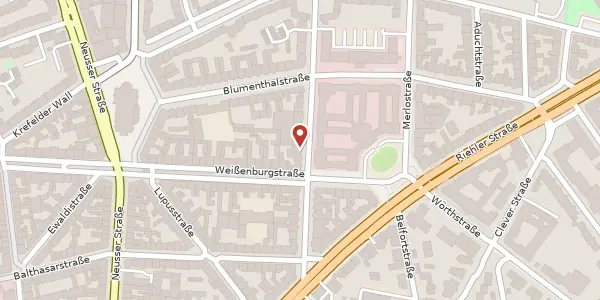 Karte der Umgebung von Hülchrather Str. 15, 50670 Köln