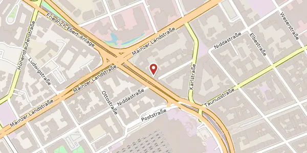 Karte der Umgebung von Düsseldorfer Str. 14, 60329 Frankfurt