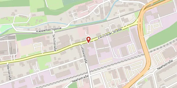 Karte der Umgebung von Zwickauer Straße 145, 09116 Chemnitz