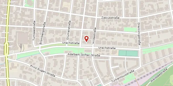 Karte der Umgebung von Urachstraße 25, 79102 Freiburg im Breisgau