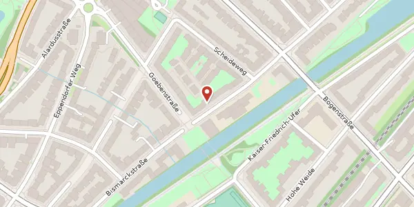 Karte der Umgebung von Bismarckstraße 66, 20535 Hamburg