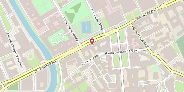 Karte der Umgebung von Invalidenstraße 91, 10115 Berlin