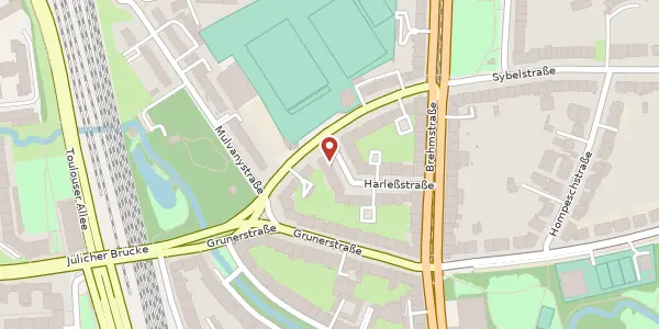 Karte der Umgebung von Harleßstr. 18, 40239 Düsseldorf