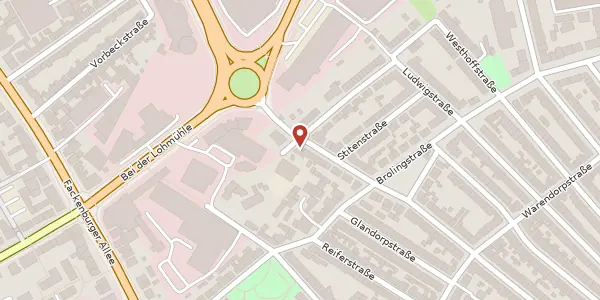 Karte der Umgebung von Friedenstraße 103, 23554 Lübeck