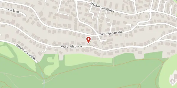 Karte der Umgebung von Waldhofstraße 45, 79117 Freiburg im Breisgau