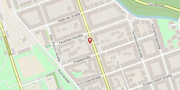 Karte der Umgebung von Waldstraße 37, 04105 Leipzig