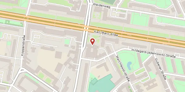 Karte der Umgebung von Karl-Marx-Allee 90 a, 10243 Berlin