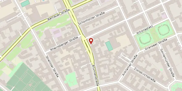 Karte der Umgebung von Brunnenstraße 42, 10115 Berlin