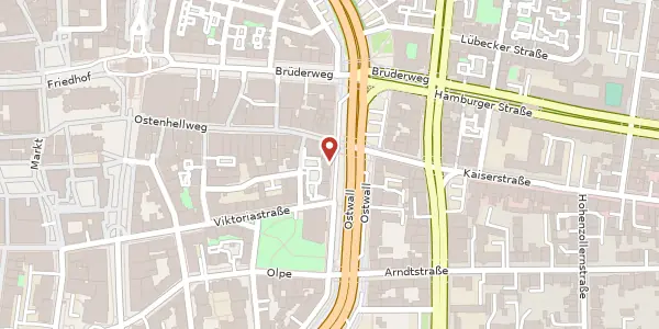 Karte der Umgebung von Ostwall 1, 44135 Dortmund