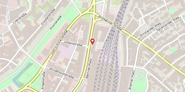 Karte der Umgebung von Bahnhofstr. 7, 48143 Münster