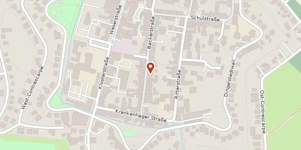 Karte der Umgebung von Bäckerstraße 42, 31737 Rinteln