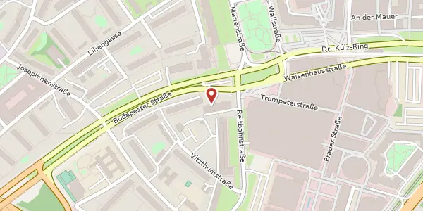 Karte der Umgebung von Budapester Straße 5, 01069 Dresden