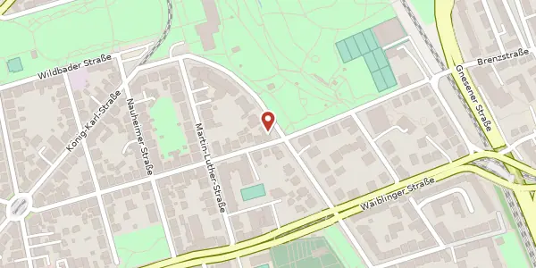 Karte der Umgebung von Taubenheimstraße 16, 70372 Stuttgart