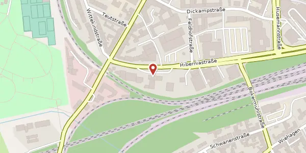 Karte der Umgebung von Hiberniastr. 4, 45879 Gelsenkirchen