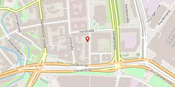 Karte der Umgebung von Nordstraße 17 - 21, 04105 Leipzig