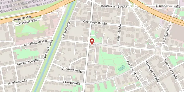 Karte der Umgebung von Eugenstraße 18, 72072 Tübingen
