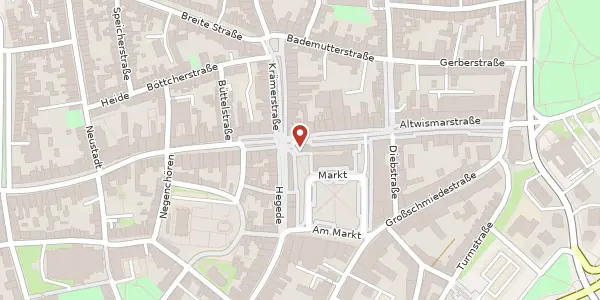 Karte der Umgebung von Am Markt 2, 23966 Wismar