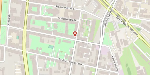 Karte der Umgebung von Bernhard-Göring-Straße 16, 04107 Leipzig
