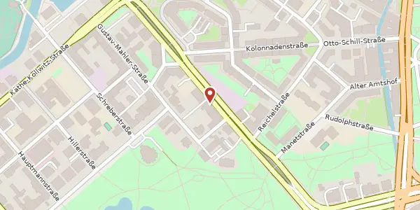 Karte der Umgebung von Friedrich-Ebert-Str. 25, 04109 Leipzig