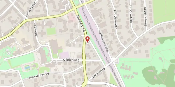 Karte der Umgebung von Spessartring 63, 64287 Darmstadt