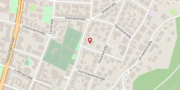 Karte der Umgebung von Hansastraße 1, 79104 Freiburg im Breisgau