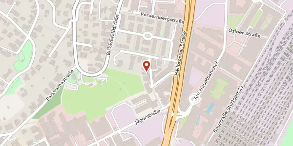 Karte der Umgebung von Kriegerstraße 15, 70191 Stuttgart