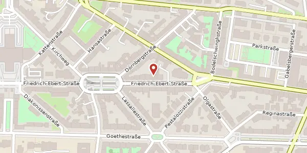 Karte der Umgebung von Friedrich-Ebert-Straße 116, 34119 Kassel