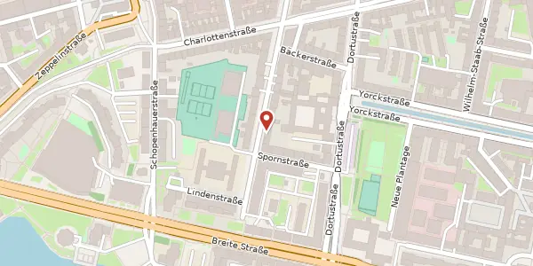 Karte der Umgebung von Lindenstraße 36, 14467 Potsdam