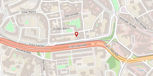 Karte der Umgebung von Waisenhausring 6, 06108 Halle (Saale)