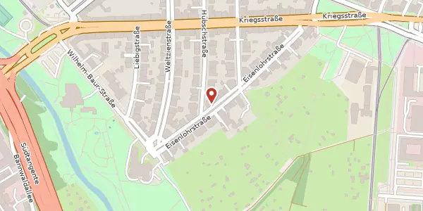 Karte der Umgebung von Eisenlohrstraße 24, 76135 Karlsruhe