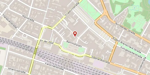 Karte der Umgebung von Gustav-Schickedanz-Straße 8, 90762 Fürth