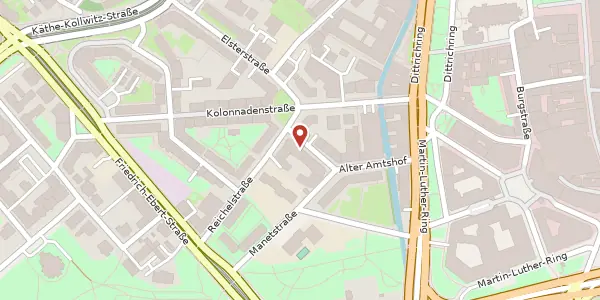 Karte der Umgebung von Zimmerstraße 3, 04109 Leipzig
